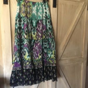 JohnPaulRichard Skirt Long Cotton Multi-Color Size Small